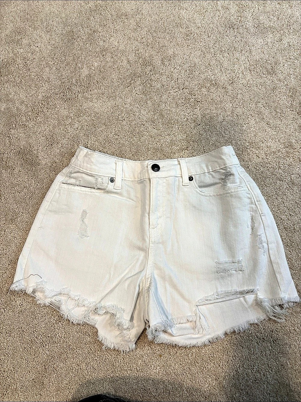 Aerie Daydream Denim Short Jean Shorts White XS